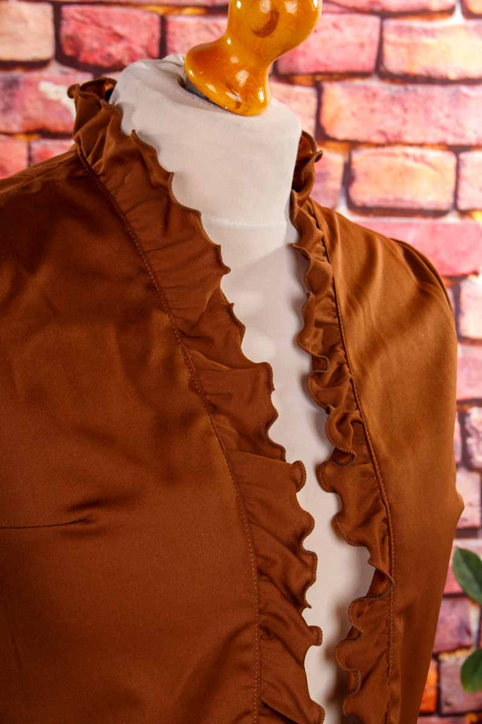 Rüschenbluse rehbraun
