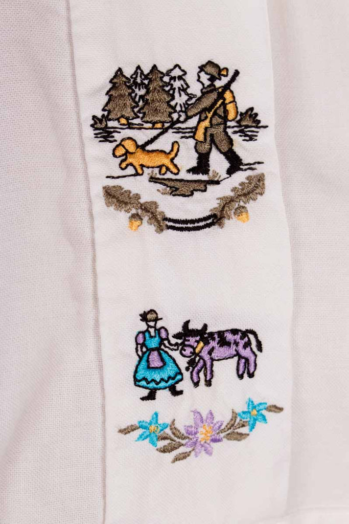 Landhaus Bluse weiß bestickt