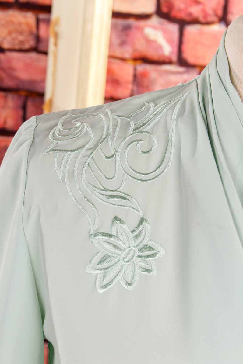 elegante Satinbluse grün