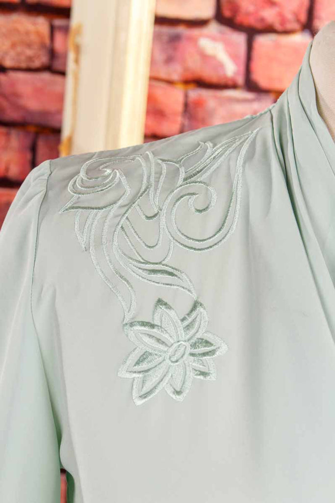 elegante Satinbluse grün