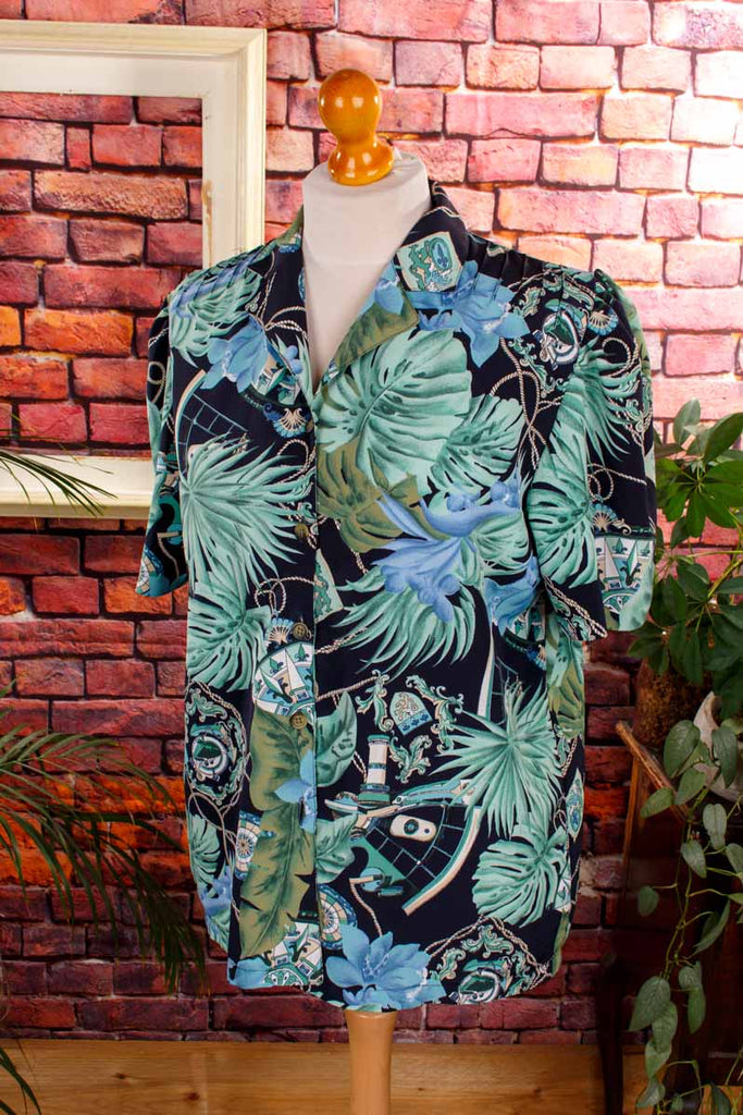 Hawaii Hemdbluse blau