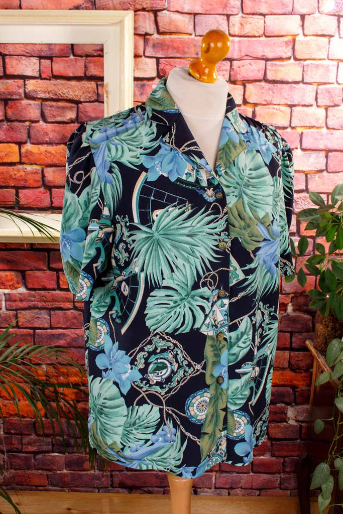 Hawaii Hemdbluse blau