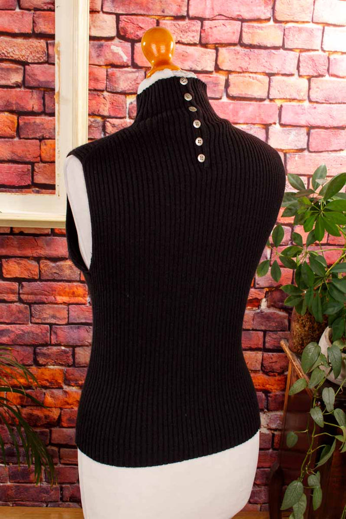 Seide Cashmere Rolli Top schwarz