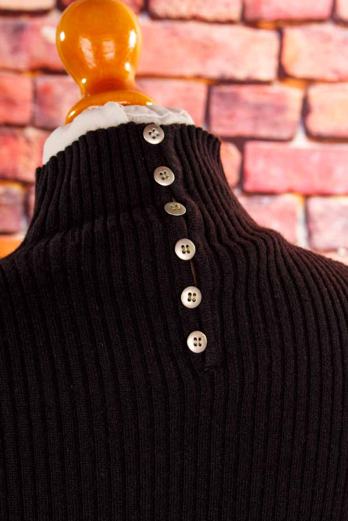 Seide Cashmere Rolli Top schwarz