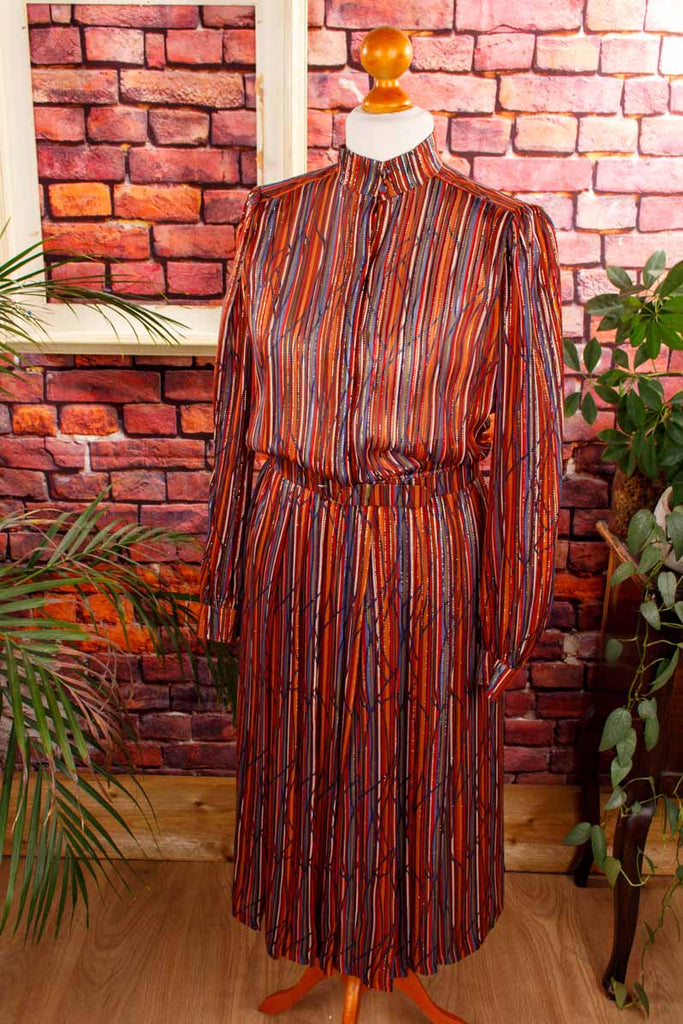 Seidenkleid Streifenmuster