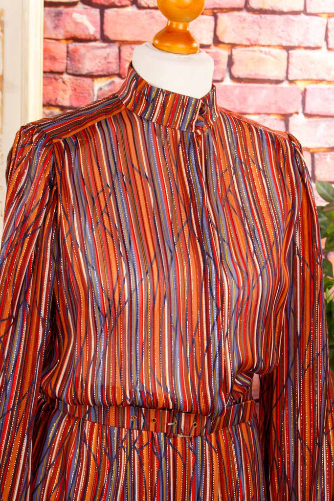 Seidenkleid Streifenmuster