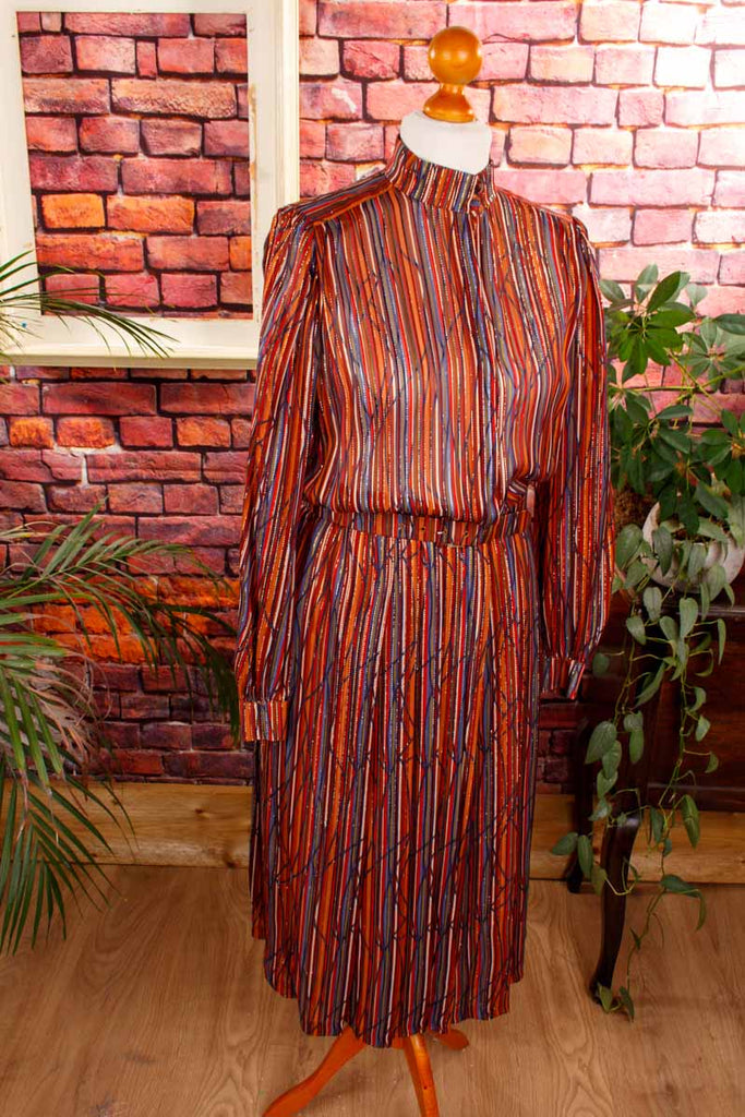 Seidenkleid Streifenmuster