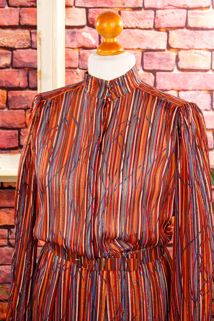 Seidenkleid Streifenmuster