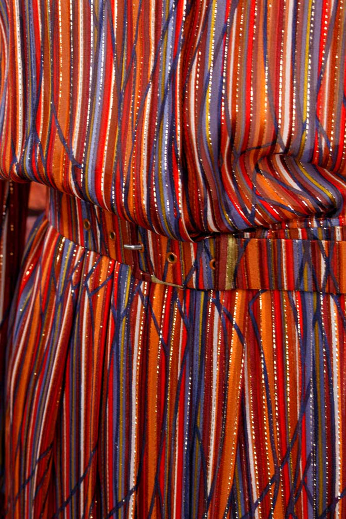 Seidenkleid Streifenmuster