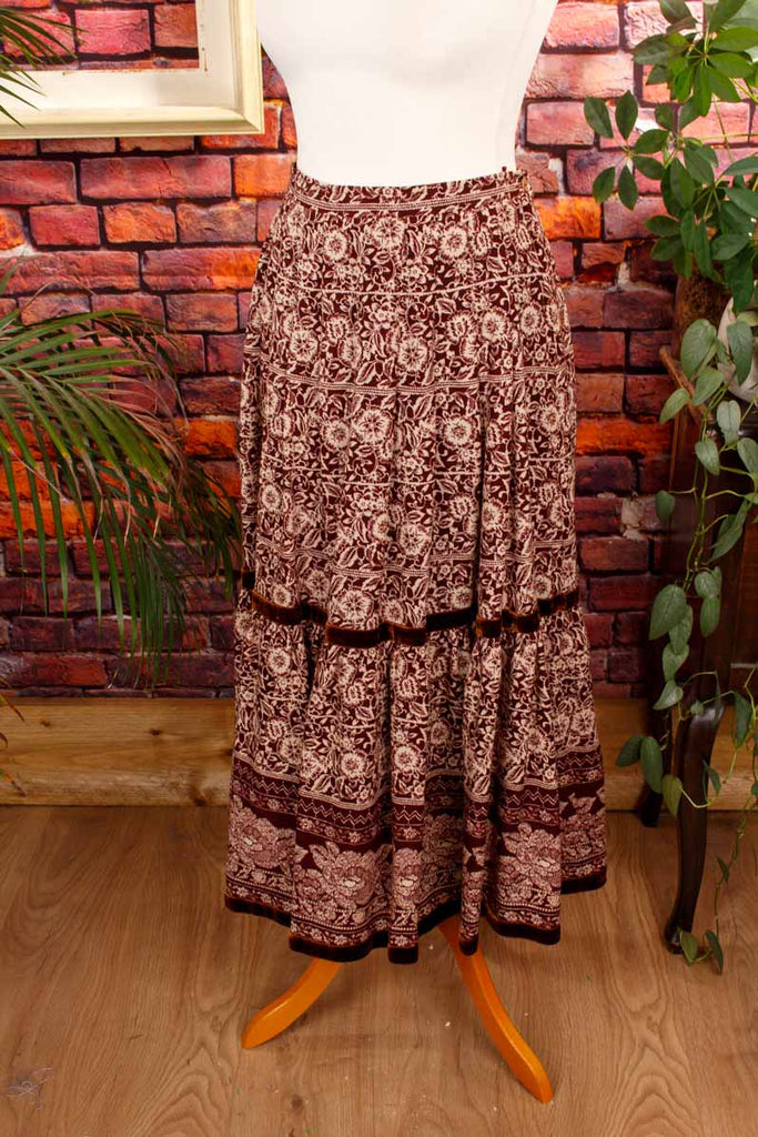 70s Boho Rock weinrot Wolle