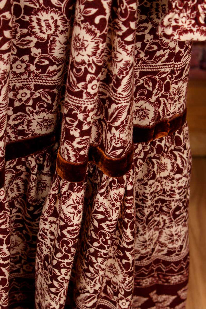 70s Boho Rock weinrot Wolle