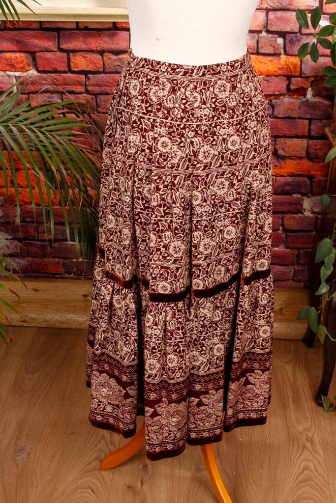 70s Boho Rock weinrot Wolle