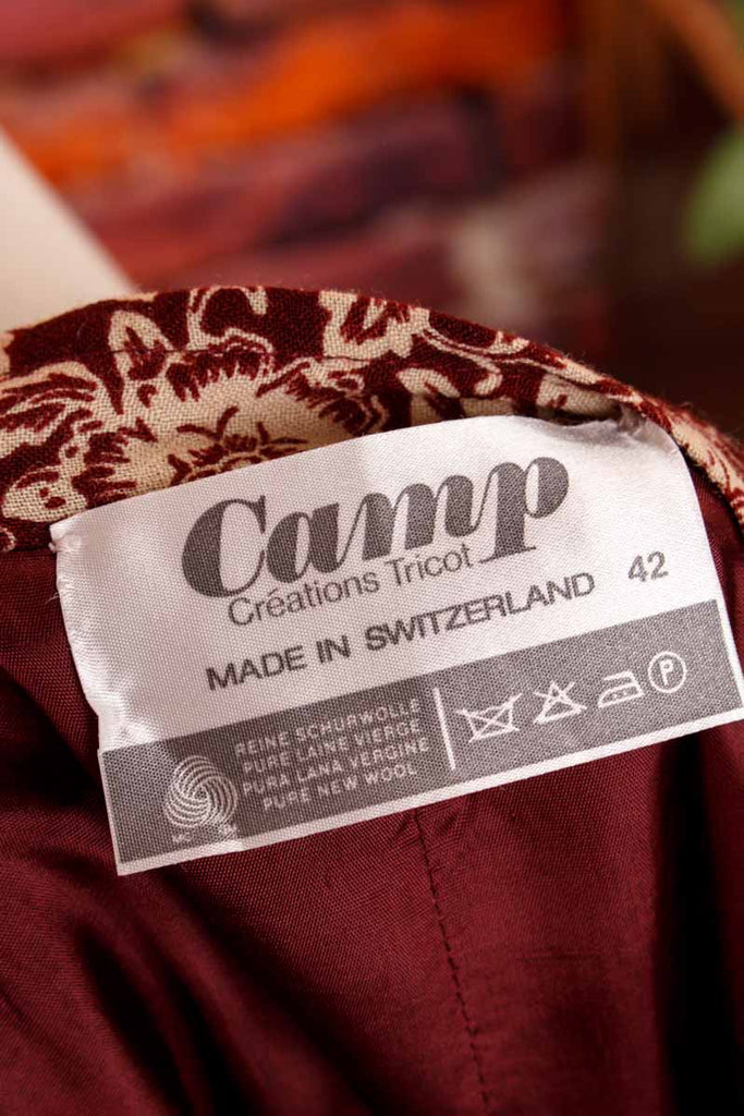 70s Boho Rock weinrot Wolle