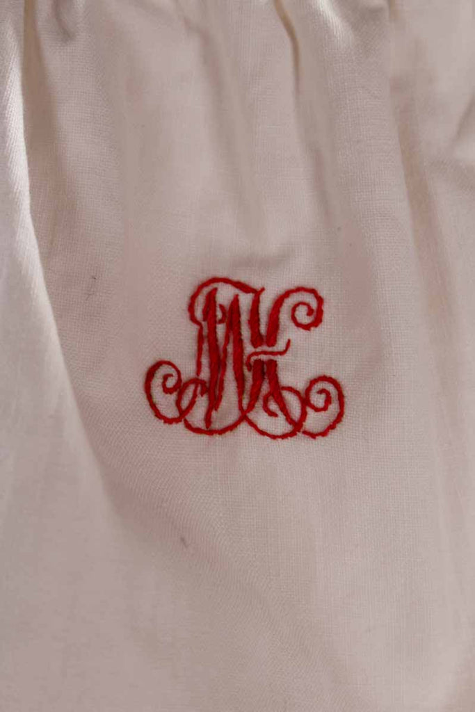 antike Leinen Wäsche Monogramm MH