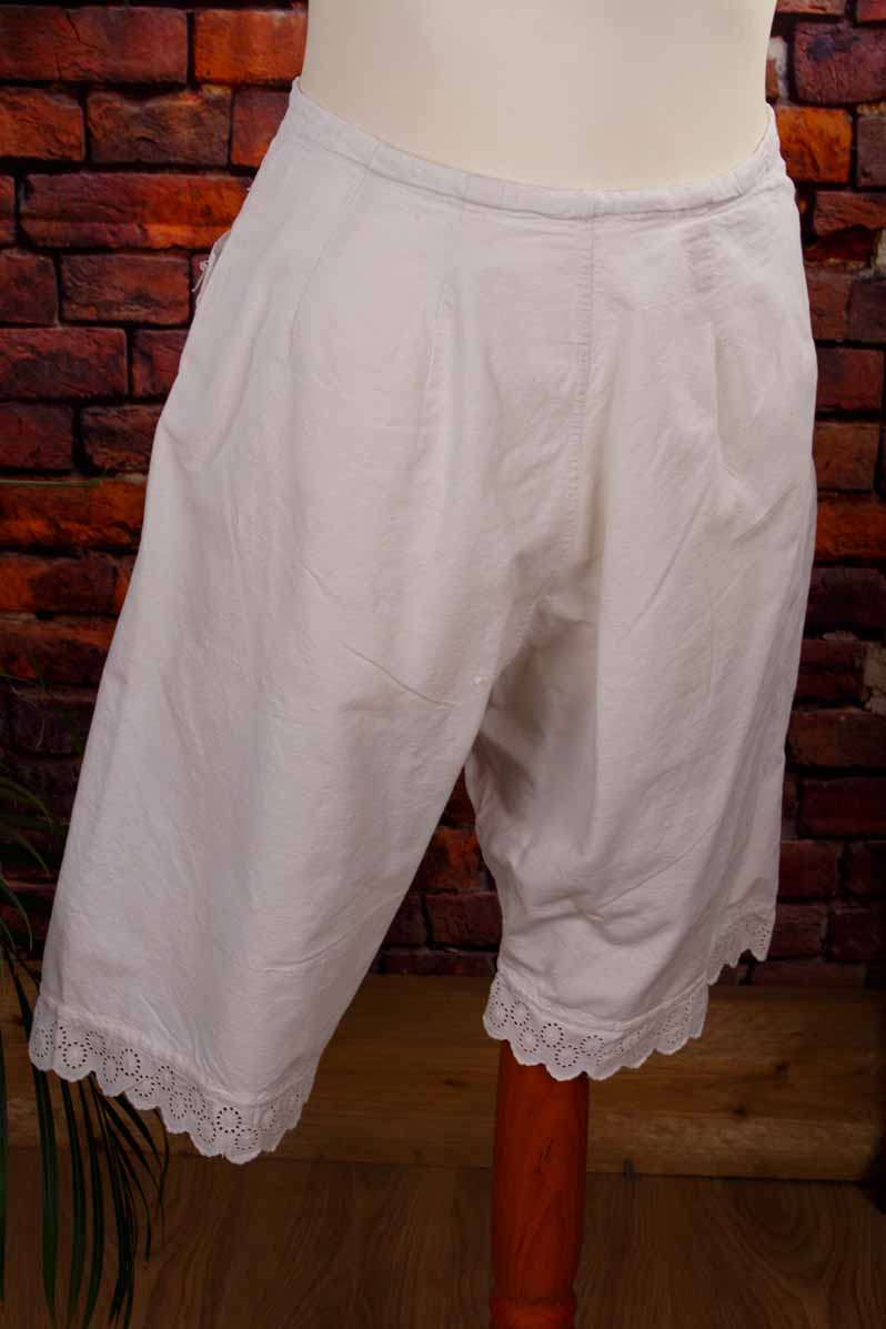 antike Unterhose Leinen weiß