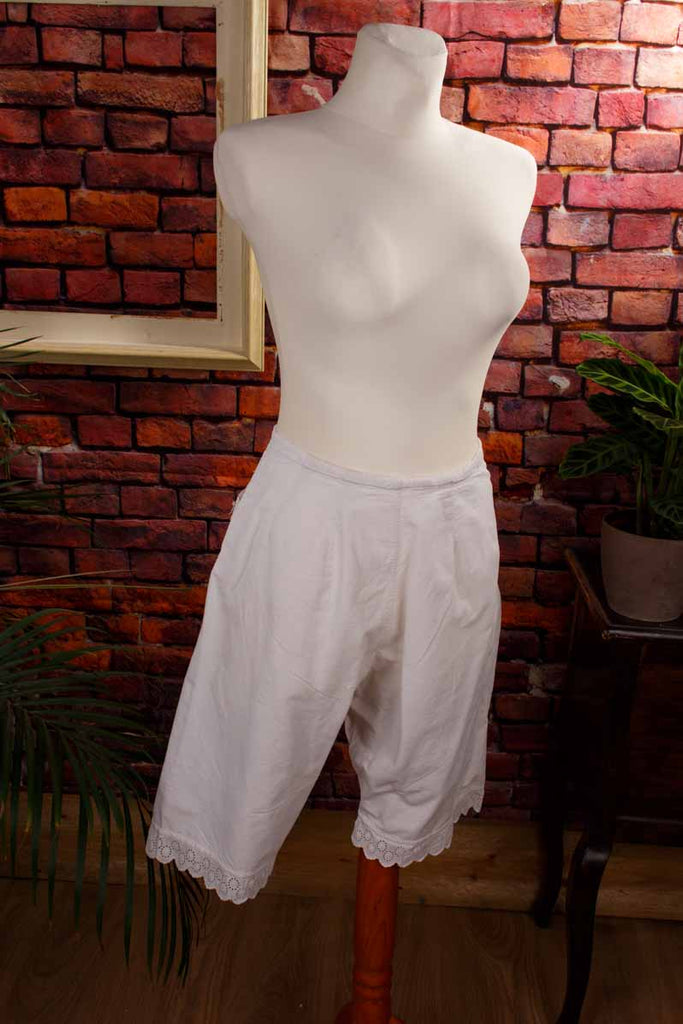 antike Unterhose Leinen weiß