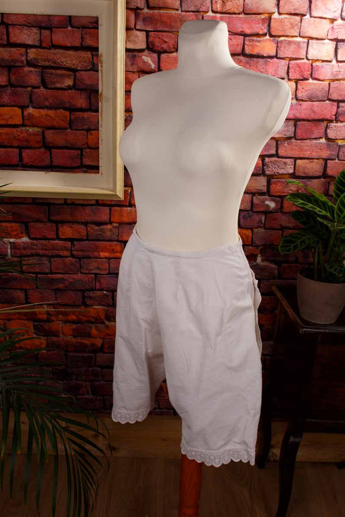 antike Unterhose Leinen weiß