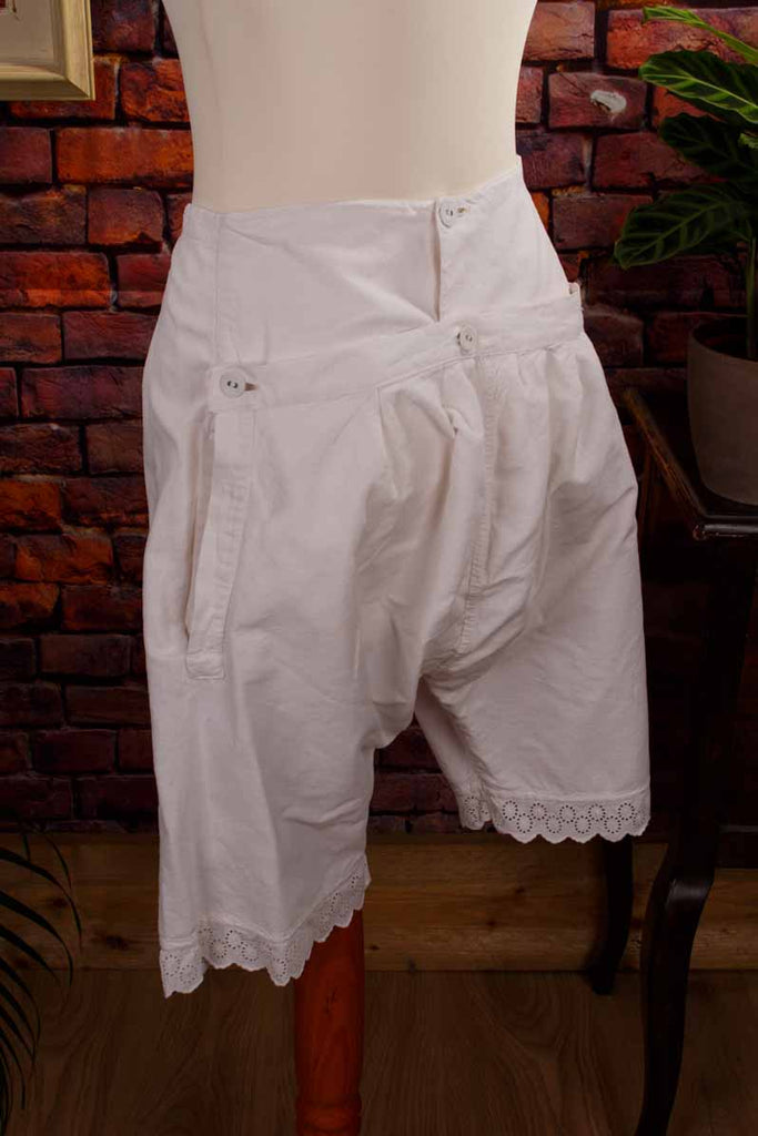antike Unterhose Leinen weiß