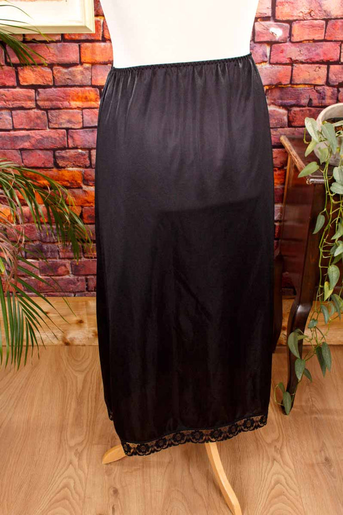 Vintage Unterrock schwarz Spitze