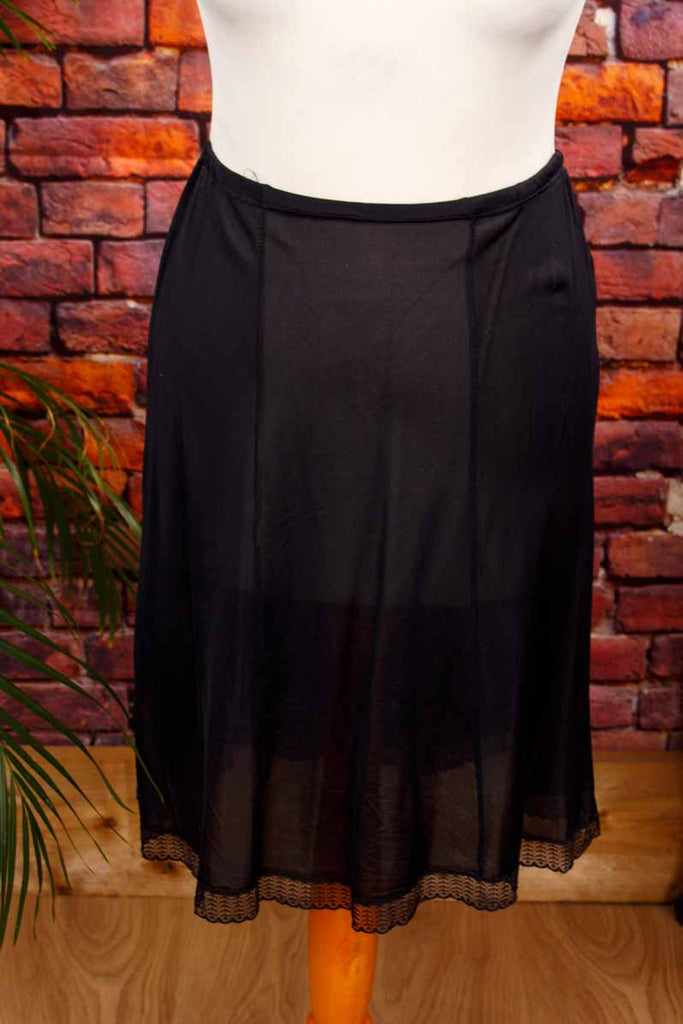 kurzer Nylon Unterrock schwarz