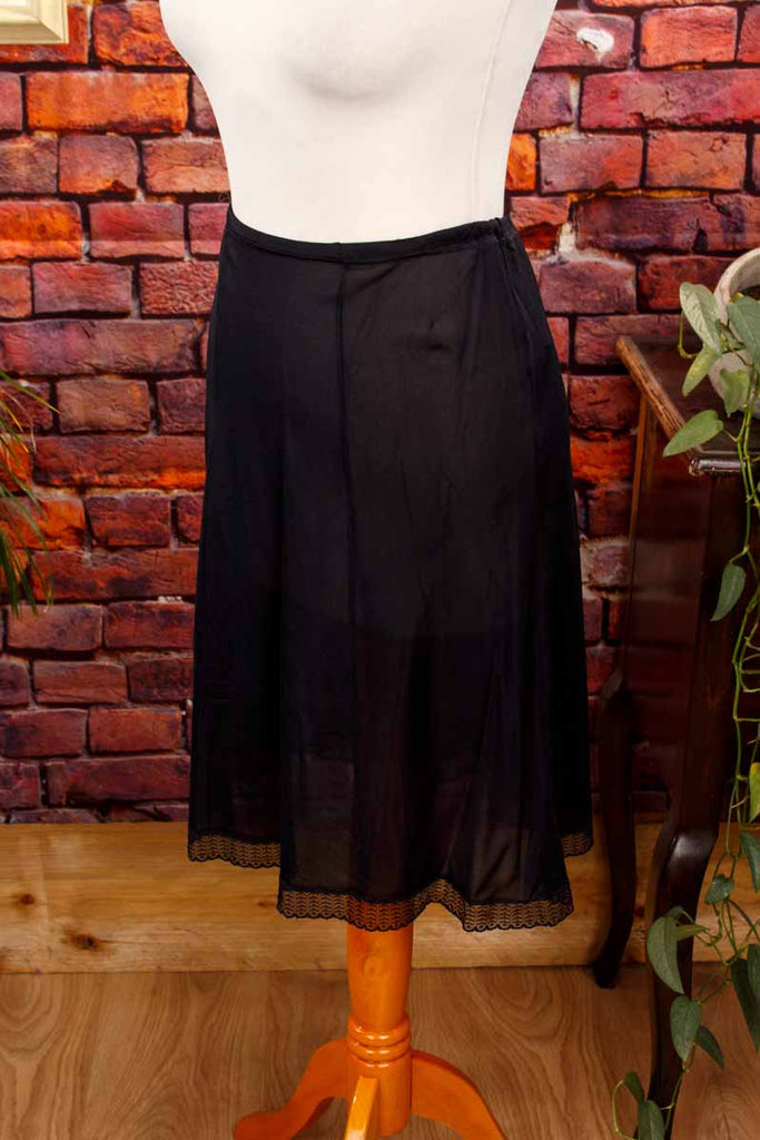 kurzer Nylon Unterrock schwarz