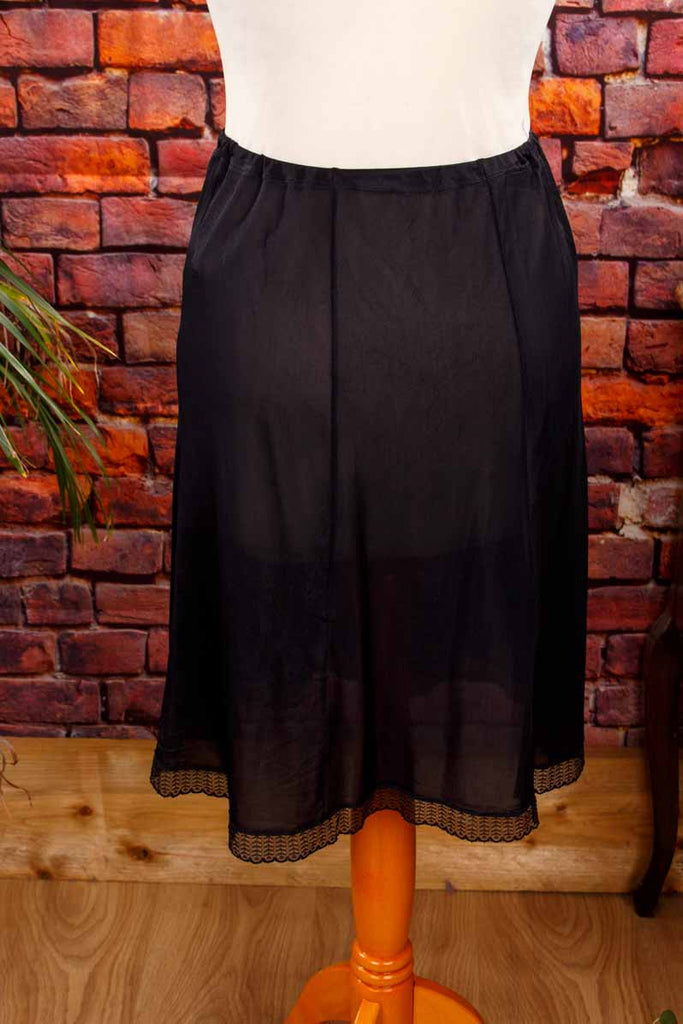 kurzer Nylon Unterrock schwarz