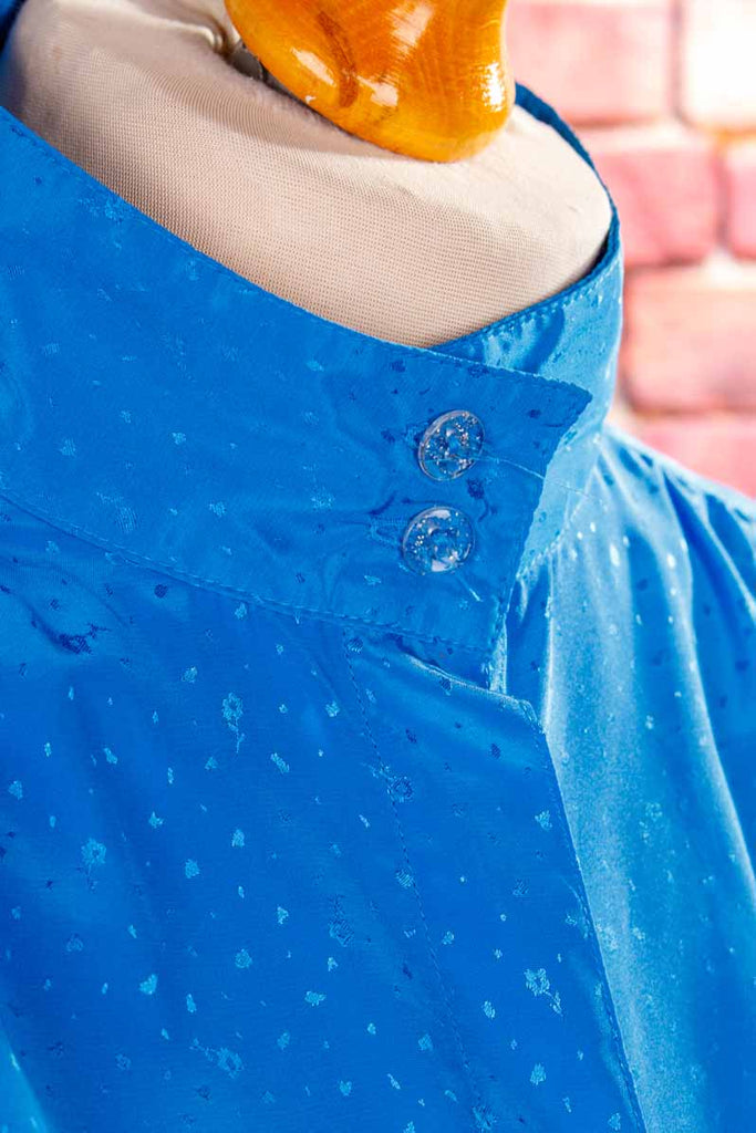 VEB Bluse blau Satin Schimmer