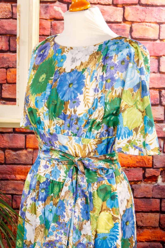 70s Maxikleid bunt Blumen