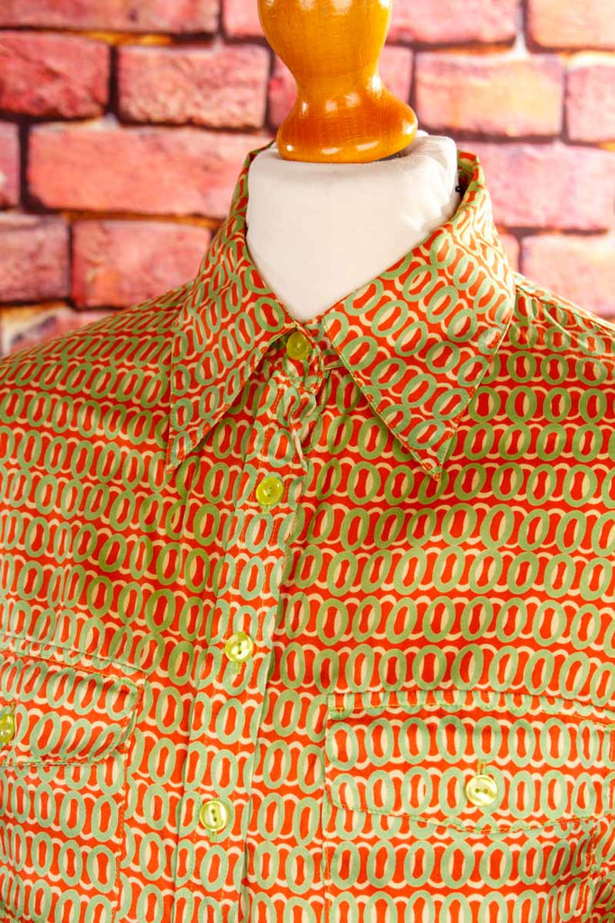 90s Seidenbluse 70er Stil