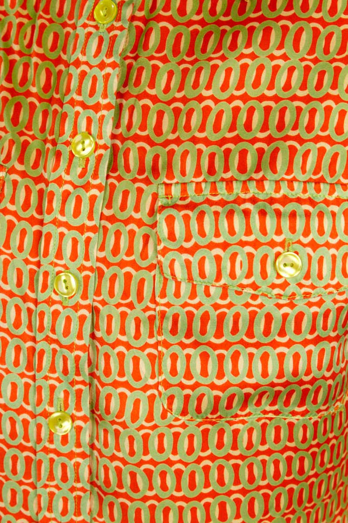 90s Seidenbluse 70er Stil