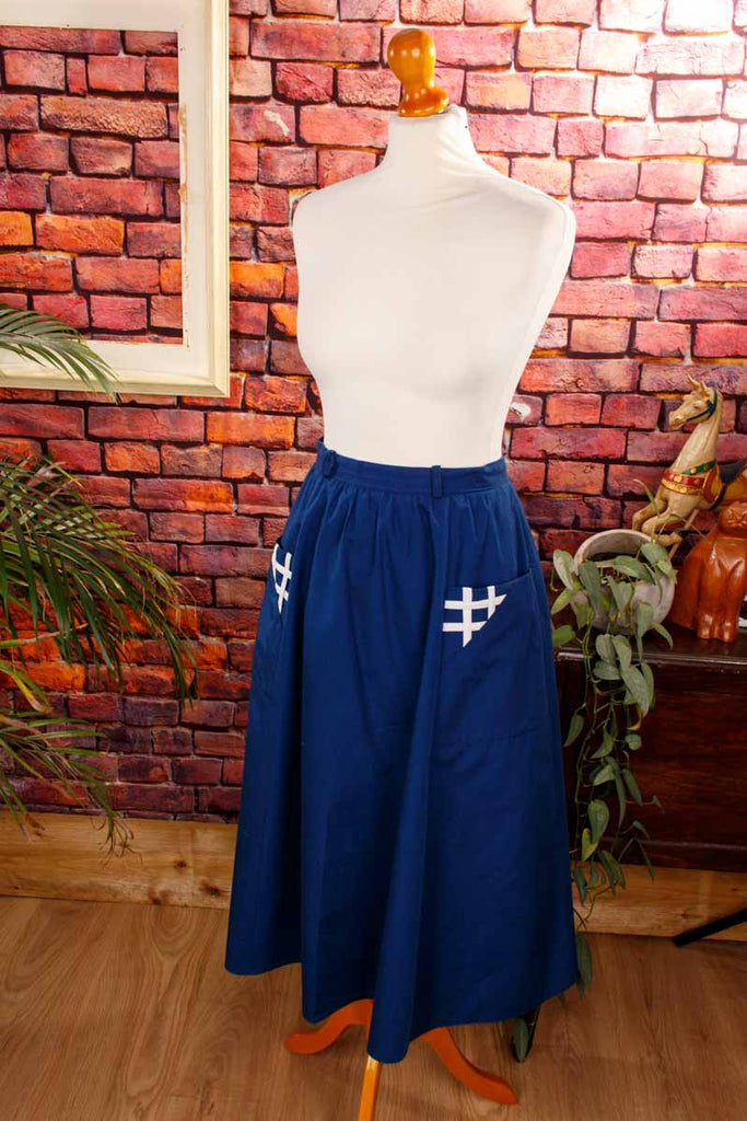 Baumwollrock blau weiß