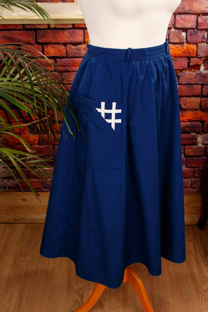 Baumwollrock blau weiß