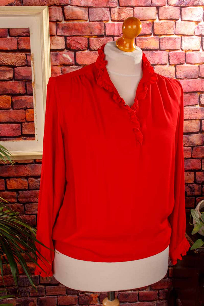 Vintage Chiffonbluse Stehkragen