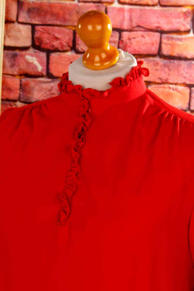 Vintage Chiffonbluse Stehkragen