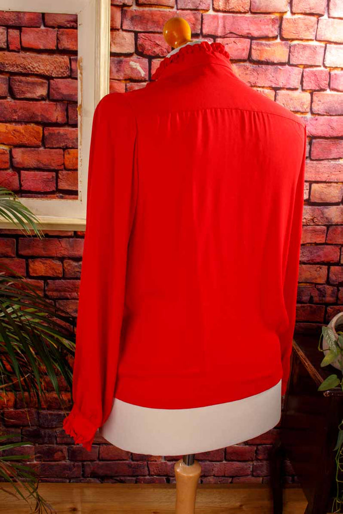 Vintage Chiffonbluse Stehkragen