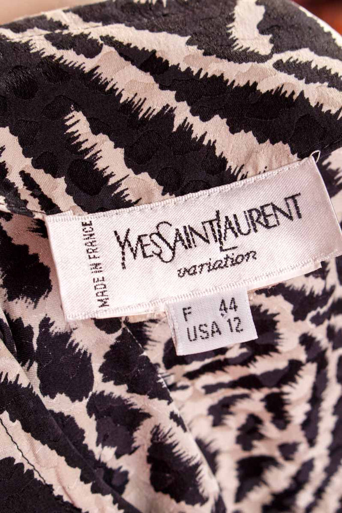 YSL Seidenjacquard Bluse Tiermuster