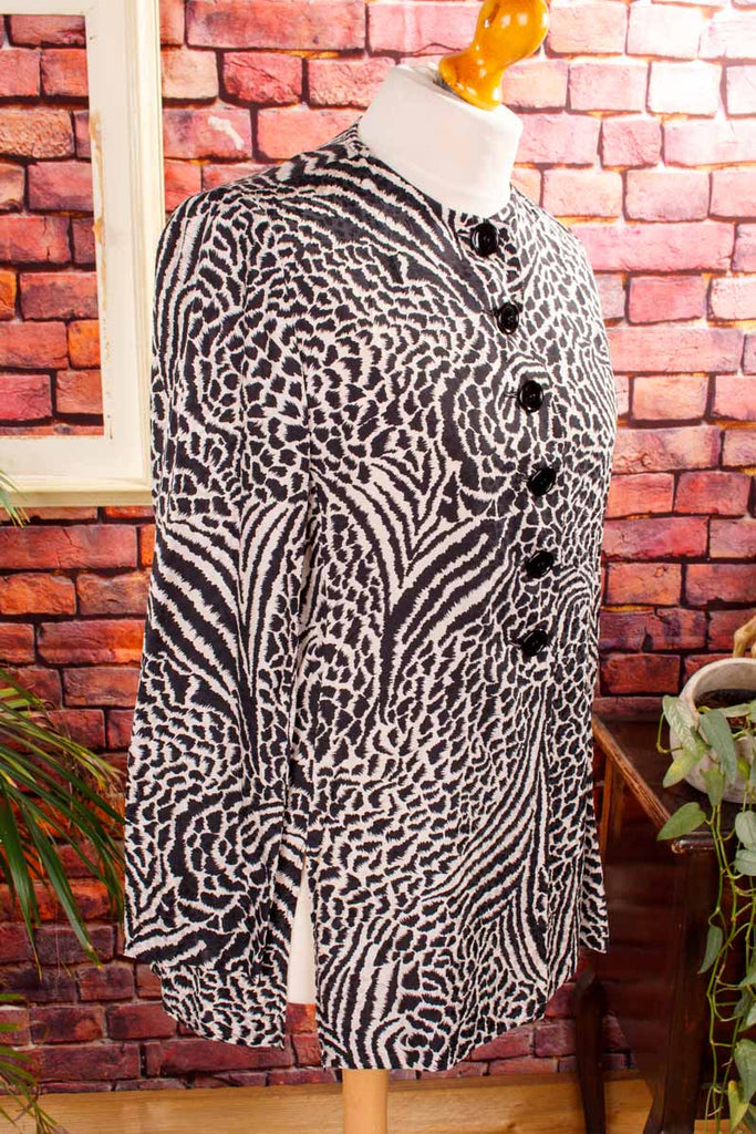 YSL Seidenjacquard Bluse Tiermuster