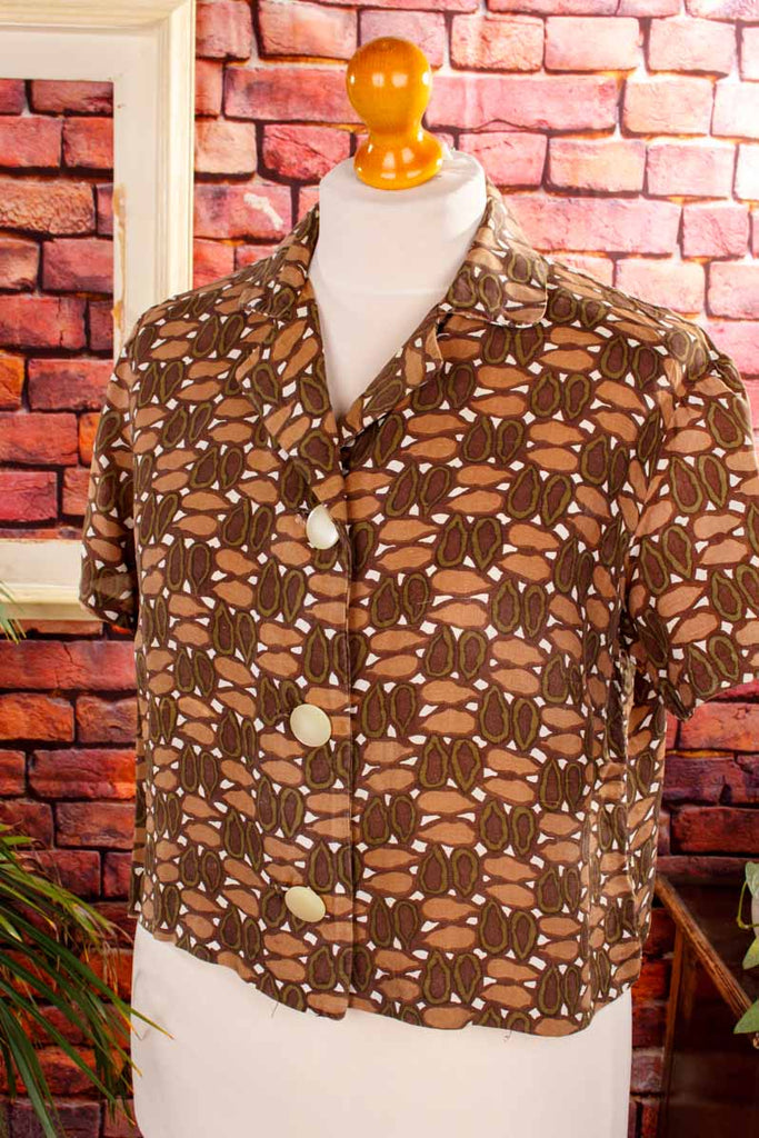 Rockabella Bluse braun Muster