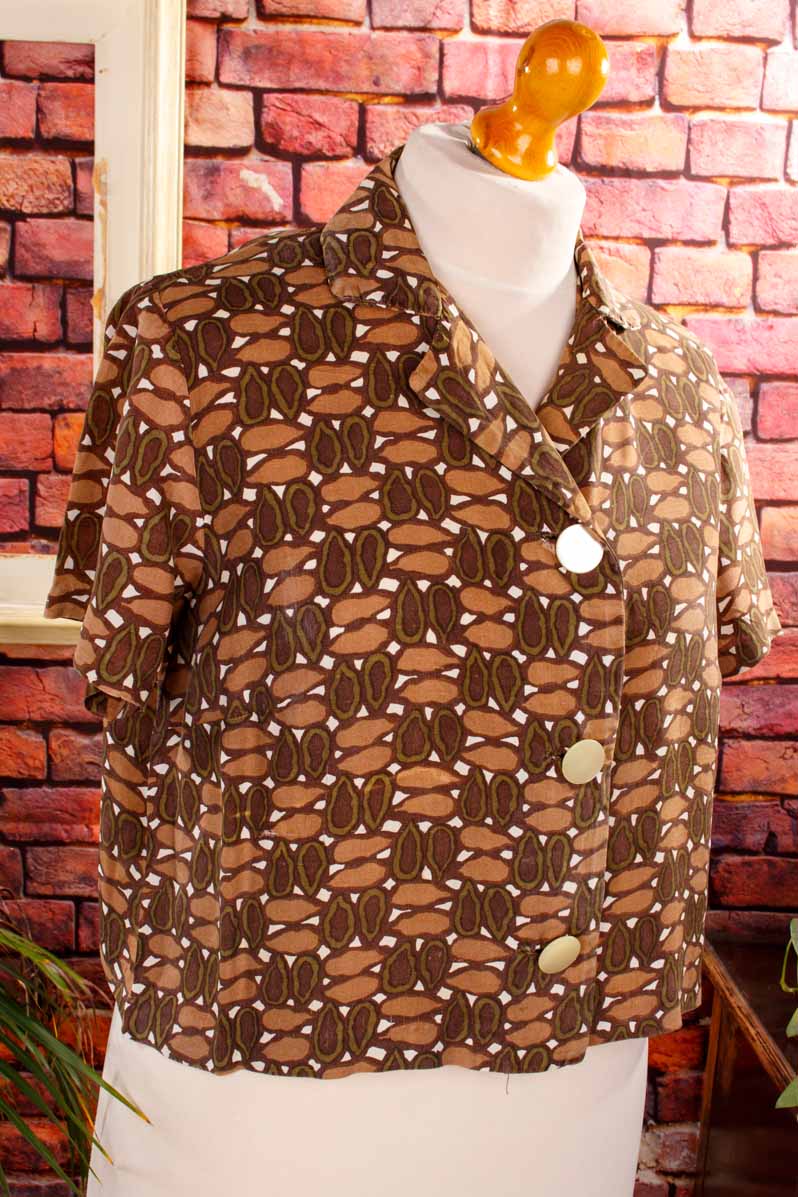 Rockabella Bluse braun Muster