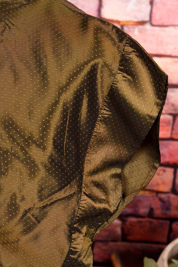 40er Jahre Taft Bluse grün