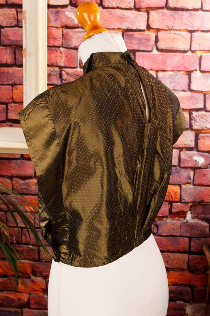 40er Jahre Taft Bluse grün