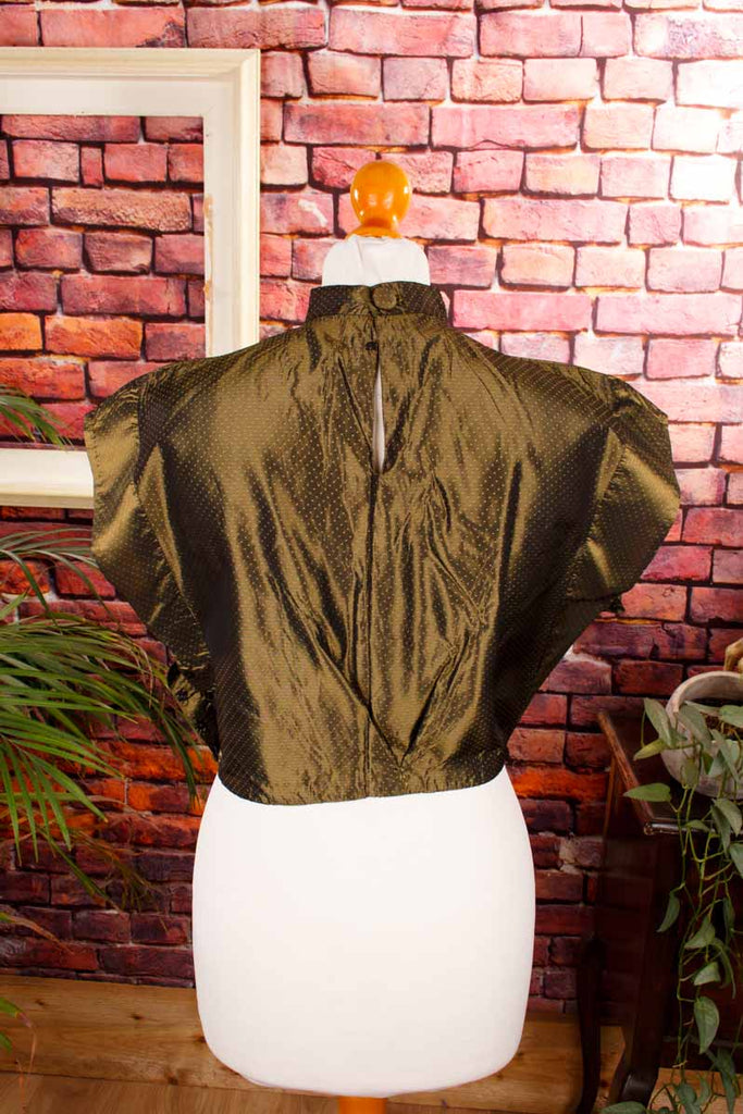40er Jahre Taft Bluse grün