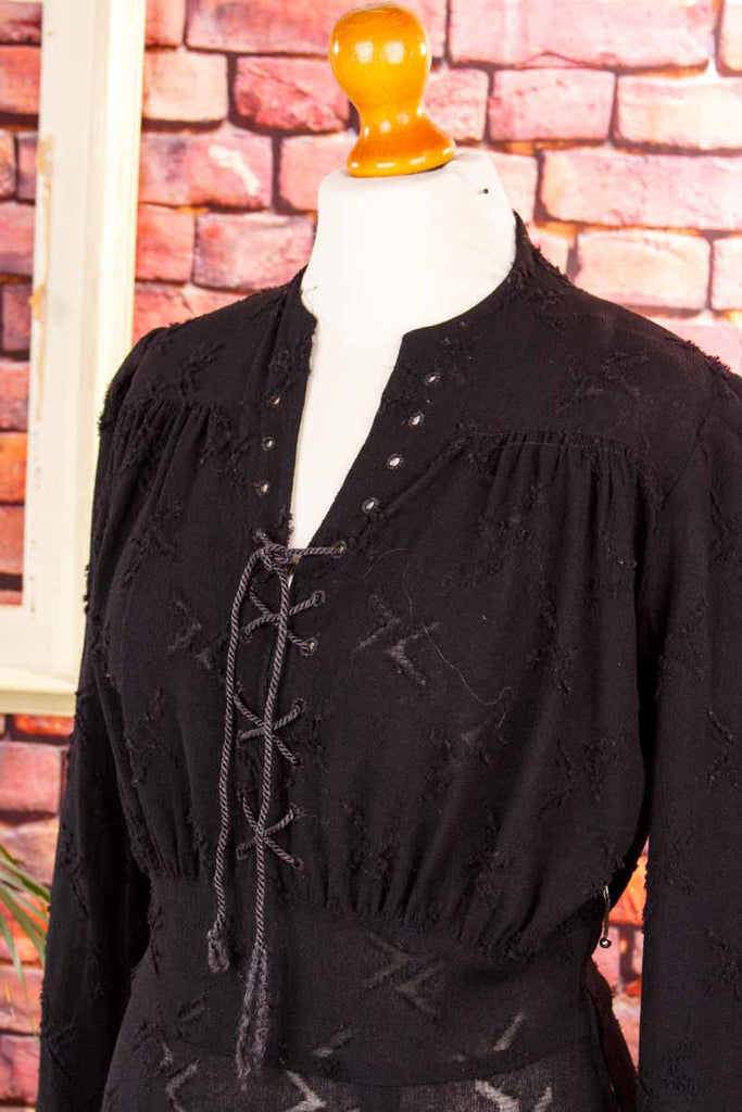 40er Jahre Kleid schwarz Spitze