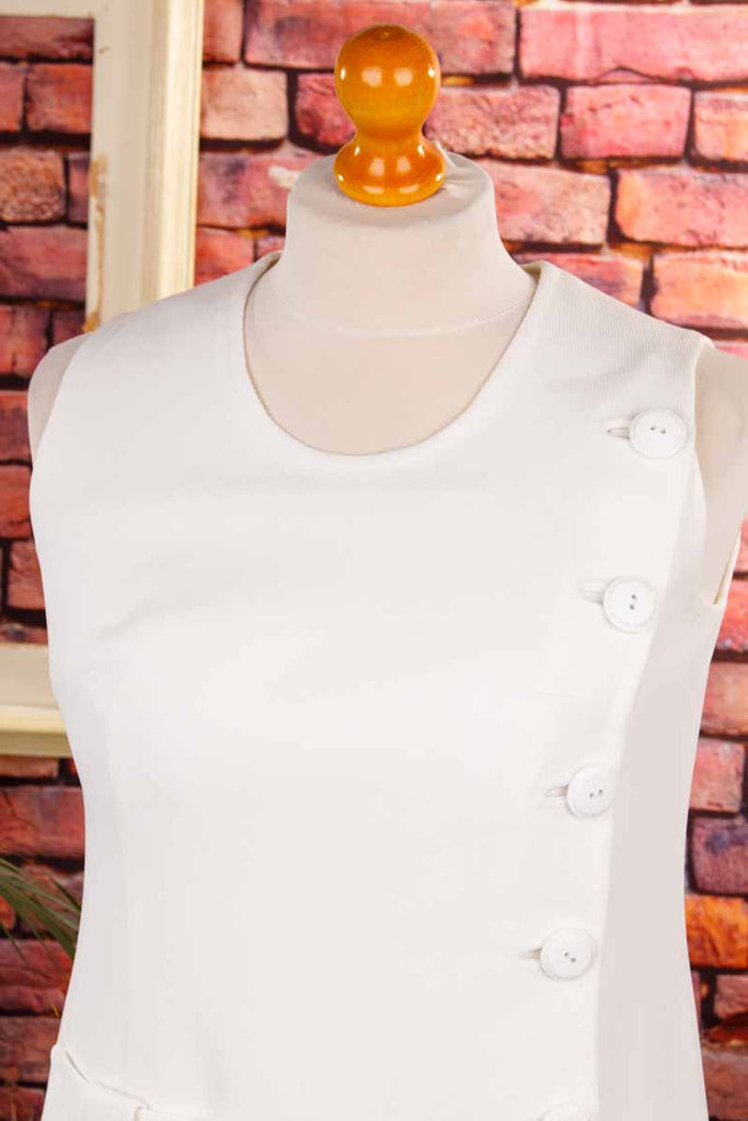 60s Kleid weiß asymmetrisch