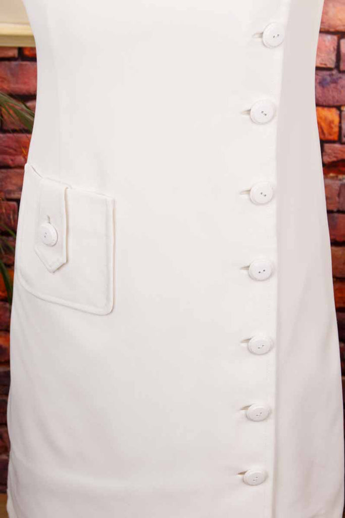 60s Kleid weiß asymmetrisch