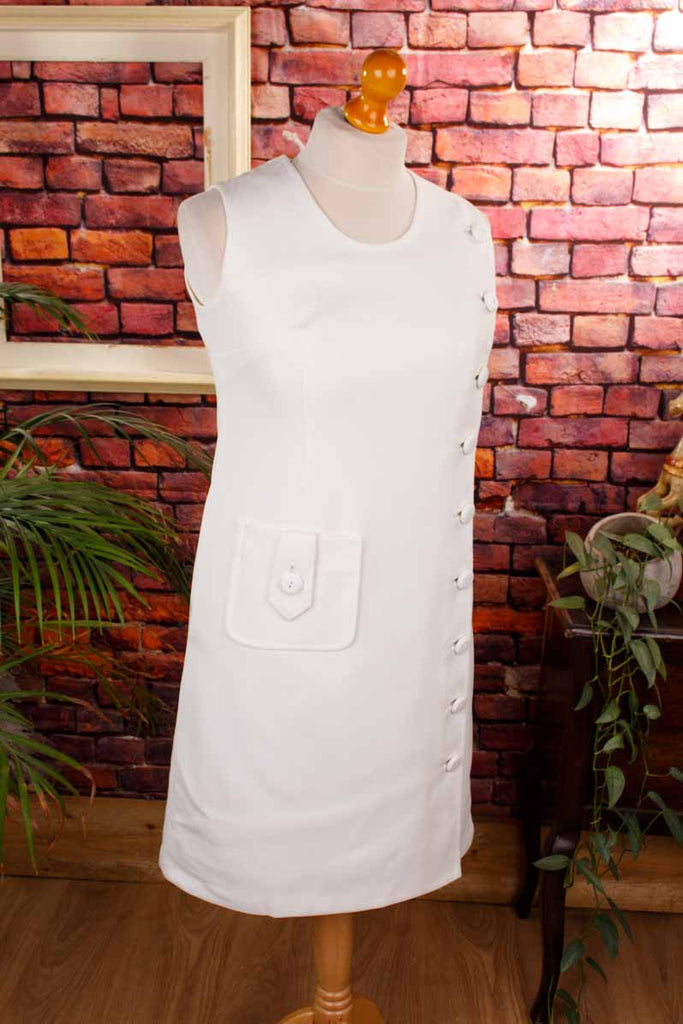 60s Kleid weiß asymmetrisch