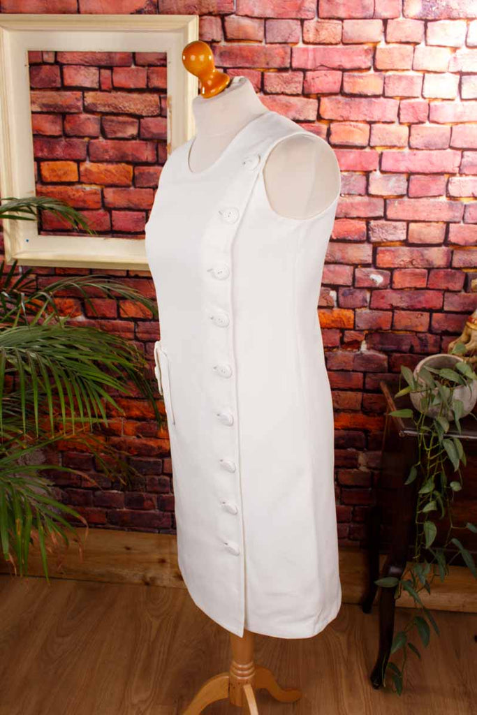 60s Kleid weiß asymmetrisch