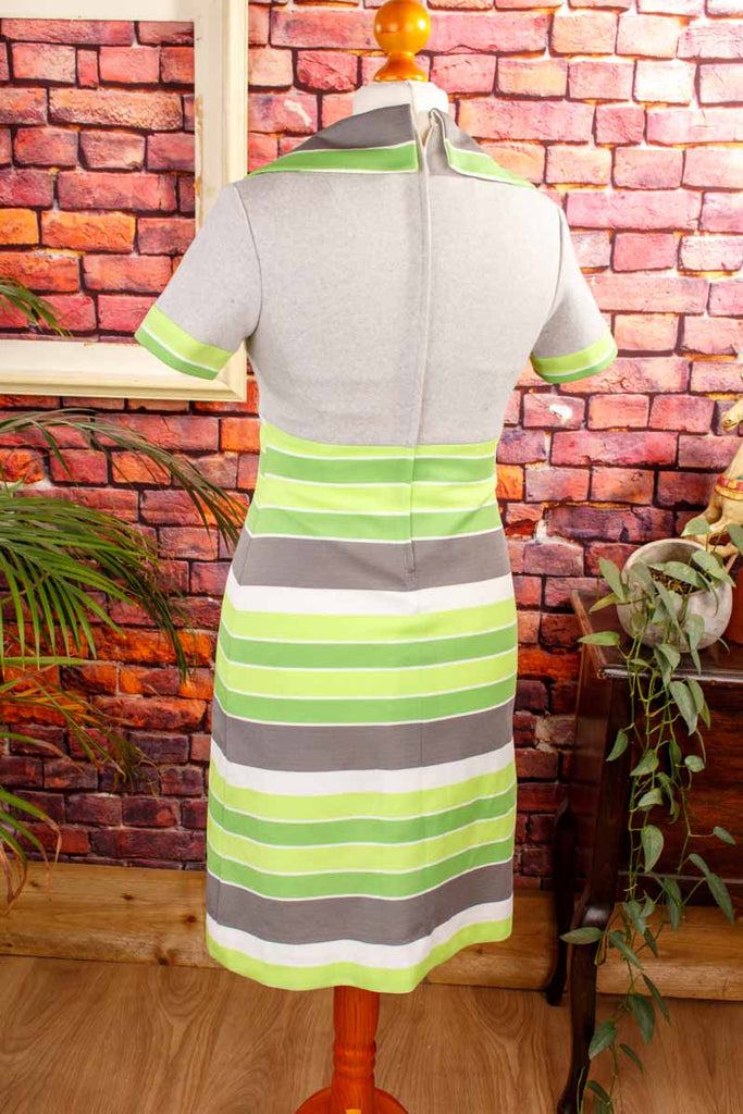 70s Kleid grün Streifen