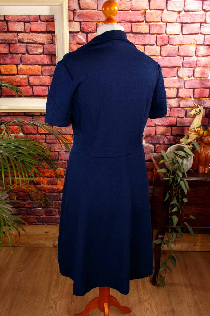 70s Schlager DDR Kleid blau