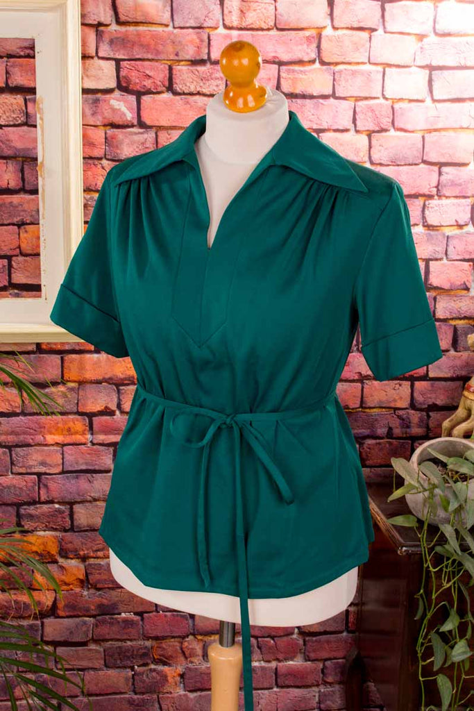 70s Top grün Megakragen